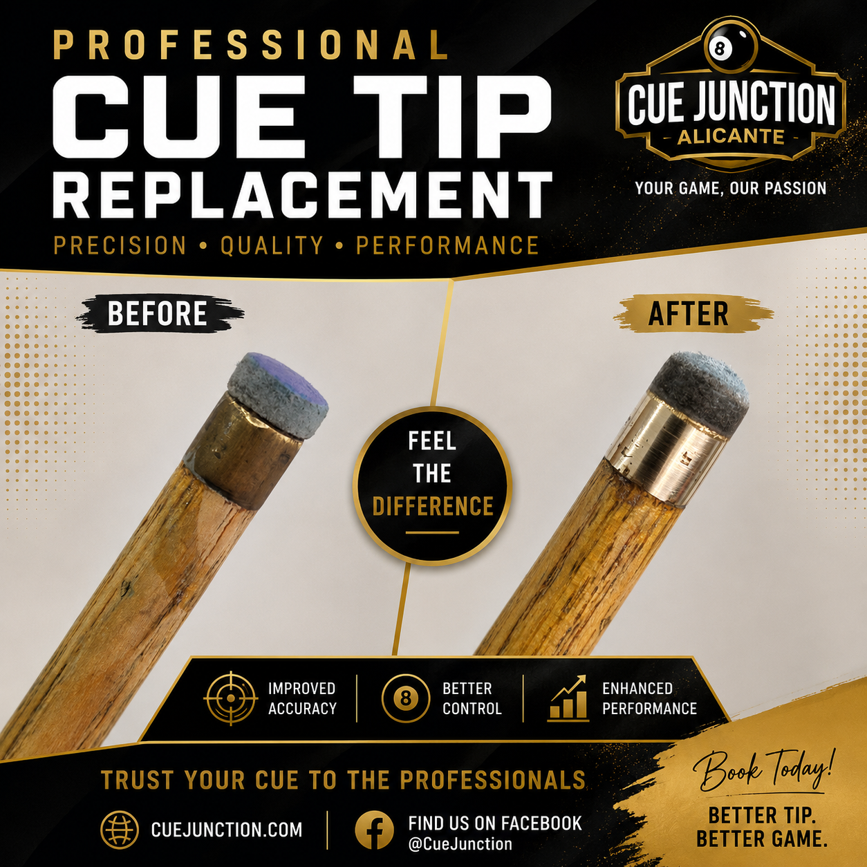 Why Precision Cue Tip Fitting Matters at Cue Junction, Alicante